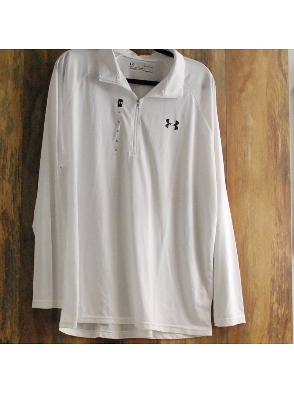 Under Armour 1/4 Zip Pullover White Loose Shirt XXL